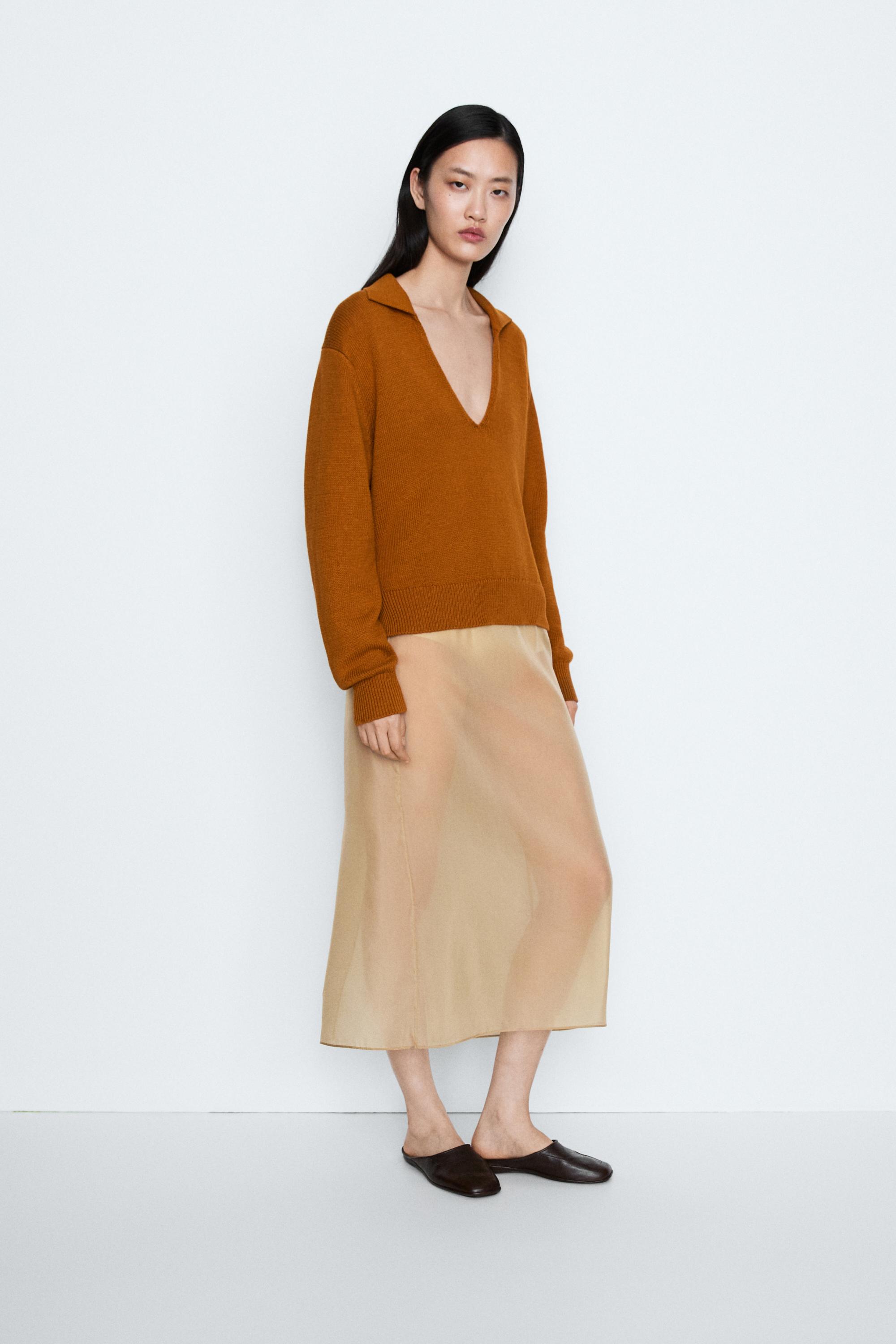 100% Cotton V-Neck Knit Sweater - STUDIO